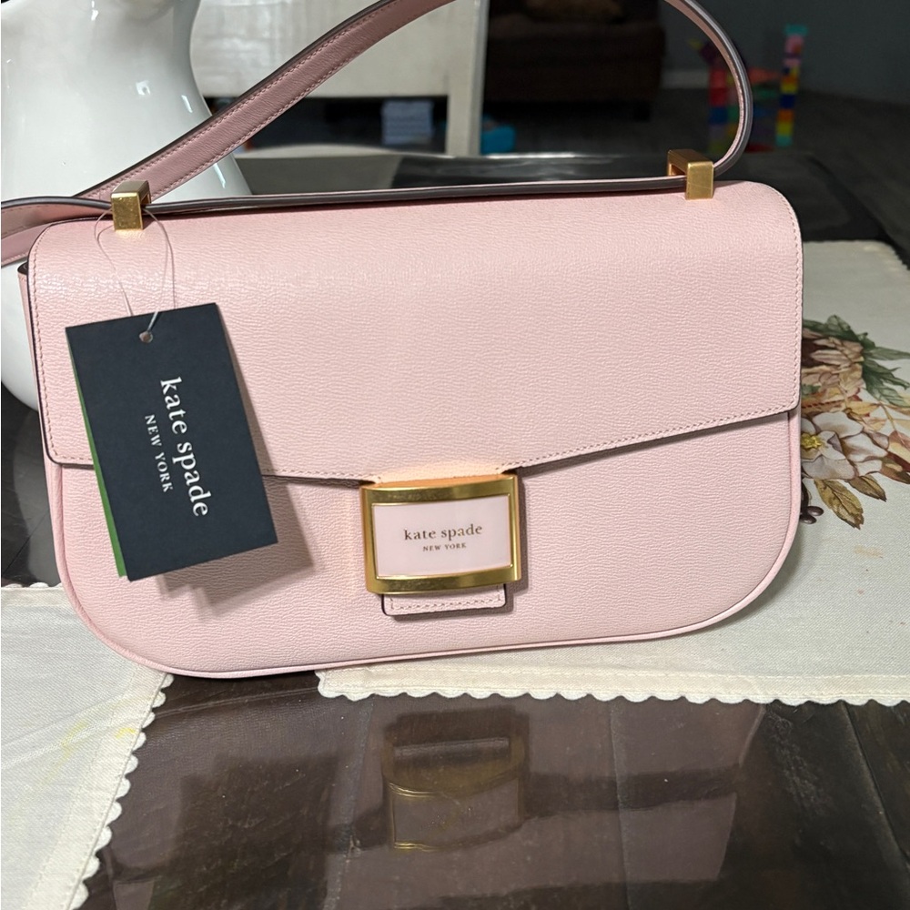 Kate Spade Light Pink Shoulder Bag with Gold Accents